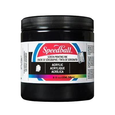 Image of Speedball Acrylic Screen Printing Ink, 8 Ounce, Black