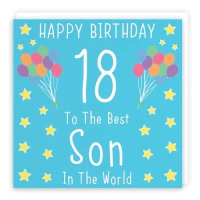 Image of Hunts England Son 18th Birthday Card Happy 18 To The Best In World Iconic Collection Fun