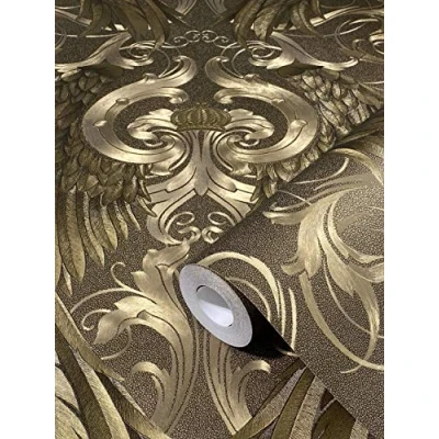 Image of marburg Wallpaper Gold Baroque Crown Noble Classic Collection Glööckler Imperial Bedroom Living Room Made in Germany 10,05m X 0,70m 52540 Known from The TV!
