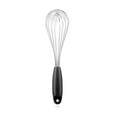 Image of Dreamfarm Flisk 3 in 1 Stainless Steel Fold Flat Whisk Triples as Balloon Whisk, Sauce &amp; Space Saving for Baking, Cooking, Deglazing Black