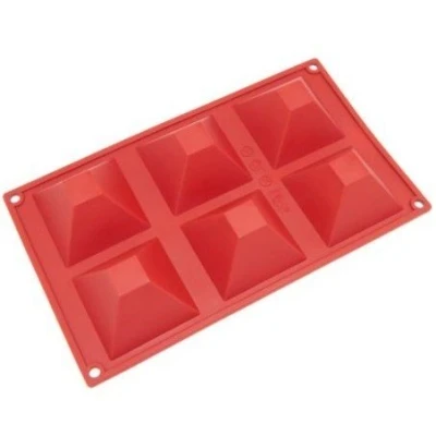 Image of Allforhome 6 Pyramid DIY Silicone Cake Baking Mold Pan Muffin Cups Handmade Soap Moulds Biscuit Chocolate Ice Cube Tray
