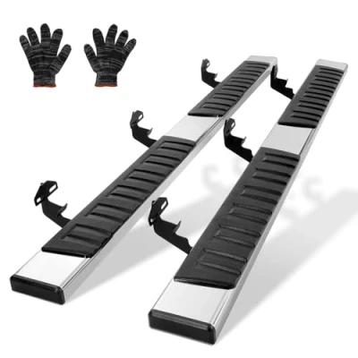 Image of VEVOR Running Boards, 6&quot; Step Bars Compatible with 2009 2018 Dodge Ram 1500/2010 2023 2500/3500 (Includes 2019 Classic) Crew Cab, 201 Stainless Steel Side Steps Nerf Bars, 500LBS, 2 PCS