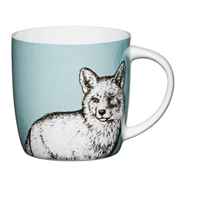 Image of KitchenCraft China 425ml Barrel Shaped Mug, Fox