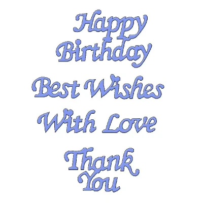 Image of Sweet Dixie &quot;Birthday Sentiments&quot; Die, Grey