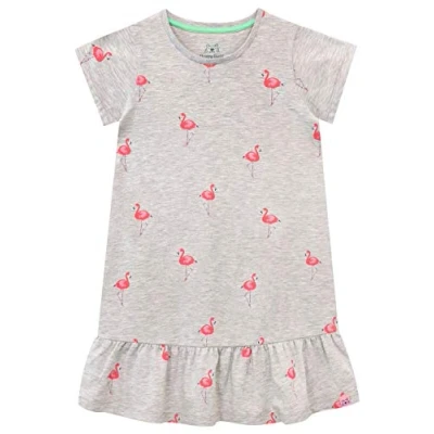 Image of Harry Bear Girls Flamingo Dress Grey Age 6 to 7 Years