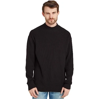Image of Calvin Klein Jeans Men Blown Up Mock Jumper, Black (Ck Black), L