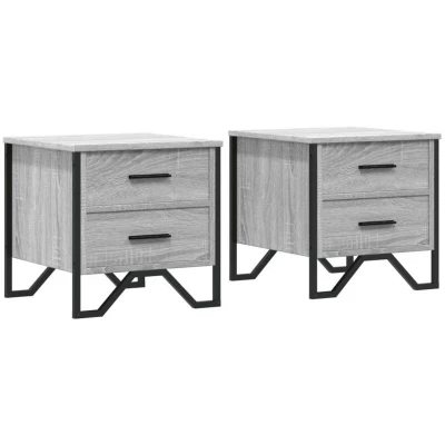 Image of vidaXL Bedside Cabinets 2 pcs Grey Sonoma 40x41x40 cm Engineered Wood