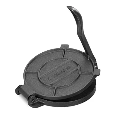Image of Navaris 20cm Tortilla Press Cast Iron Maker 7.87 inch Home Kitchen for Tortillas Mexican Flatbread Taco Presser Machine