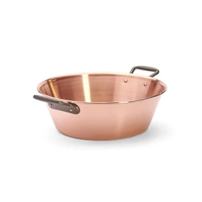 Image of De Buyer 6200.38N Copper Jam Pan with 2 Cast Iron Handles Diameter 38 cm