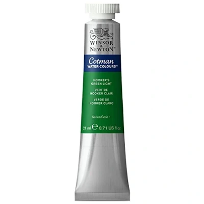 Image of Winsor &amp; Newton 308314 Cotman 21ml Water Colour Tube Hooker&#039;s Green Light