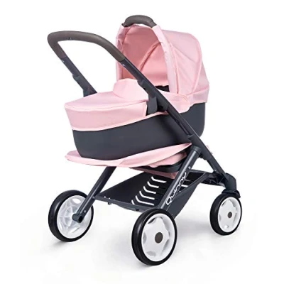Image of Smoby 253117 3 in 1 Multifunctional Pink 42 cm Convertible Doll&#039;s pram for Different Needs Quinny Design, Children from Years, 54.5 x 38.5 64