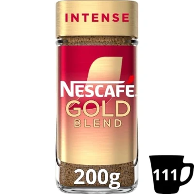 Image of NESCAFÉ Gold Blend Intense Instant Coffee, Rich &amp; Full Bodied Dark Roasted Arabica Robusta Premium 200g