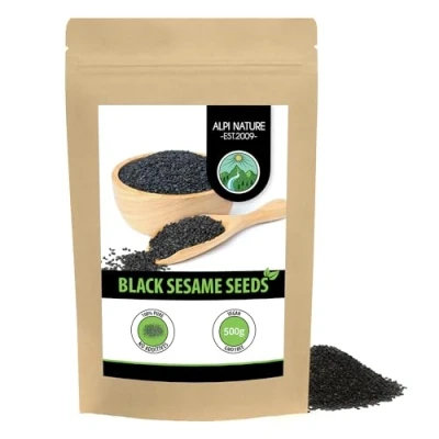 Image of black sesame (500g, 1.1lb), 100% natural, seeds without additives