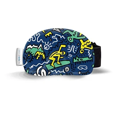 Image of SOGGLE Ski Goggles Protective Cover Microfibre One Size Doodle Blue