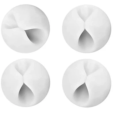 Image of fiXte White Self Adhesive Cable Tidy Clips 28mm Pack of 4
