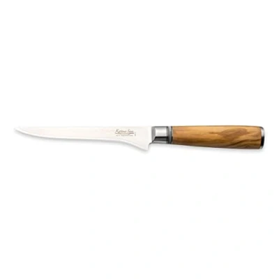 Image of Katana Saya 15cm Boning Knife, 67 Layer VG 10 Damascus Stainless Steel, Olive Wood Handle Silver KSO 13