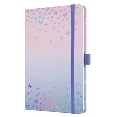 Image of SIGEL J5347 Jolie Weekly Planner 2025, Design Butterfly Confetti Candy, 13,5 x 20,3 cm, hardcover, 174 Pages, Violet, Pink