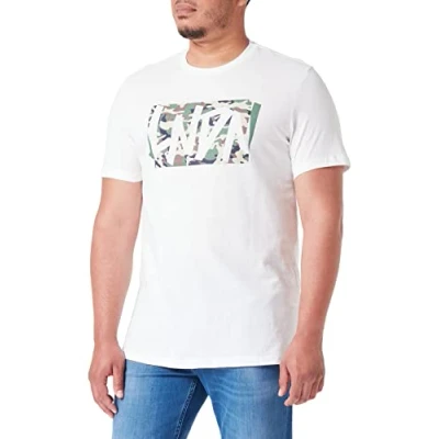 Image of Koton Men&#039;s Basic T Shirt Camouflage Printed Crew Neck, White (000), S