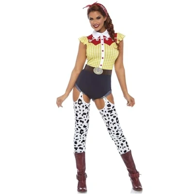 Image of Leg Avenue Women&#039;s Giddy Up Cowgirl Adult Costumes, Multicolor, Medium 10 12