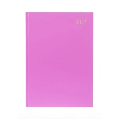 Image of Collins Essential 2025 Business Diary A4 Week to View Planner with Leathergrain Hardback Cover Pink ESSA43.50 25