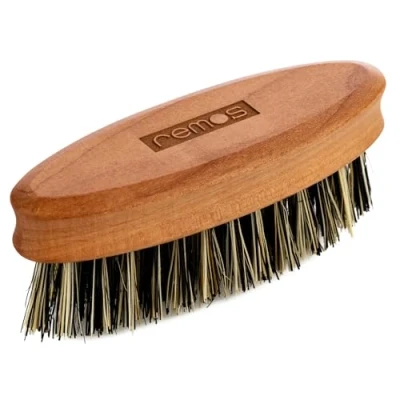 Image of REMOS Beard Brush with Vegan Plant Fibre Made of Local Pear Wood