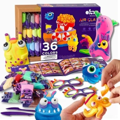 Image of Okto 36 Colors Set Arts and Crafts for Kids, Modelling Clay, Air Dry Clay Non Sticky, Dries in 24 Hours, No Baking Required
