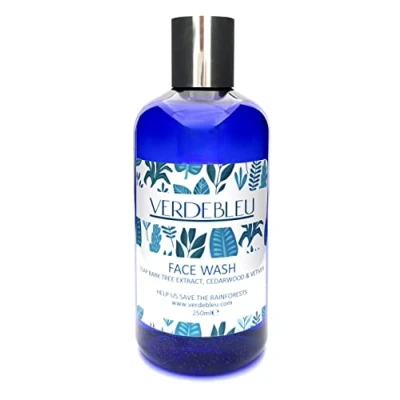 Image of Verdebleu 99% Natural Face Wash Aloe Vera, Cedarwood, Vetiver. No Sulfates/Parabens, Soap. pH 5.5, Sensitive Skin. We Donate 5% of Profit to Save the Rainforest. 250ml