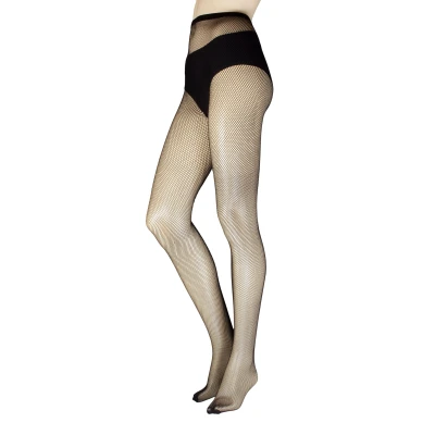 Image of Women&#039;s 1 Pair Charnos Spot Net Backseam Tights Black Medium / Large
