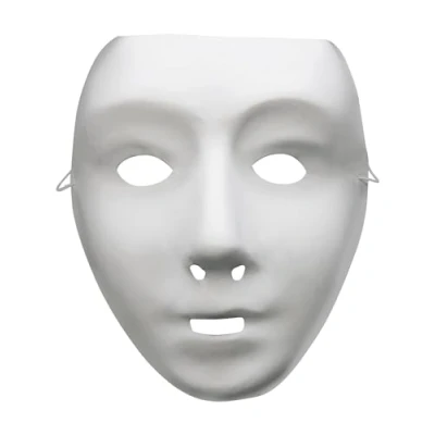 Image of Smiffys Robot Mask, White on Elastic, Eyemasks Fancy Dress, Adult Dress Up Masks