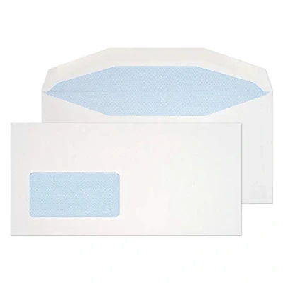 Image of Blake Purely Everyday DL+ 114 x 235 mm 100 gsm Mailer Gummed Low Window Envelopes (8904) White Pack of 1000
