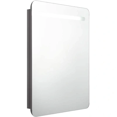 Image of vidaXL LED Bathroom Mirror Cabinet Shining Grey 60x11x80 cm