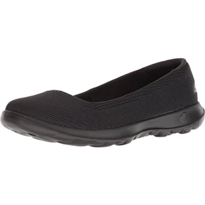 Image of Skechers Go Walk LTE Womens Casual Shoes Ballet Flat Slip On Black 6 (39)