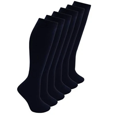 Image of 6 Pairs Knee High Cotton Rich School Socks Navy 9 12