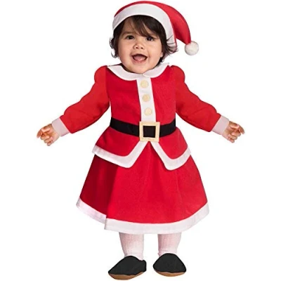 Image of amscan 9905175 Toddler Little Miss Santa Girls Christmas Fancy Dress Costume Age: 18 24 Months