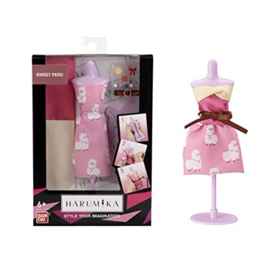 Image of BANDAI 40414 Harumika Fashion Design for Kids Craft Your Own Catwalk Looks with This Creative Kit Single Torso Set &#039;Sweet Peru&#039; Style Includes Reusable Mannequin, Fabric and Accessories