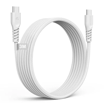 Image of TECHGEAR USB C to [3M] Long Charger Cable 60W STRONG Braided Fast Charging Type Data Lead Compatible with iPhone 15, iPad Pro/iPad 10th Generation MacBook Pro, Samsung S24/S23/A15