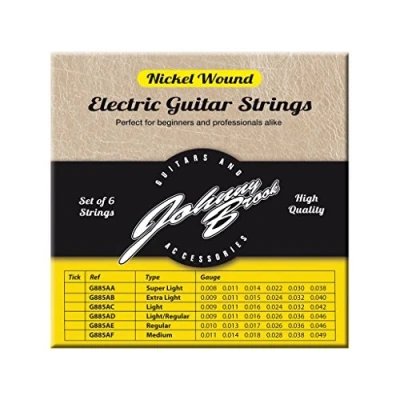 Image of Johnny Brook Set of 6 Nickel Wound Electric Guitar Strings (Medium Gauge)