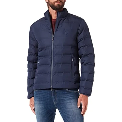 Image of Hackett London Men&#039;s Lw Moto Jacket, Navy, XXL