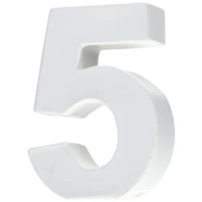 Image of GLOREX Cardboard Number 5, FSC Mix, White, 10 x 7 3.5 cm