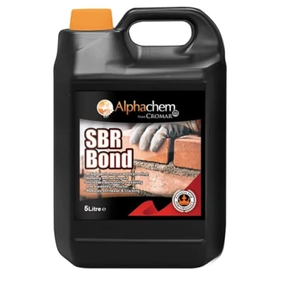 Image of Cromar AlphaChem SBR Bond High Performance Bonding Agent &amp; Adhesive for Mortar, Flooring, and Rendering Freeze Thaw Stable Non Ionic Dispersion 5L