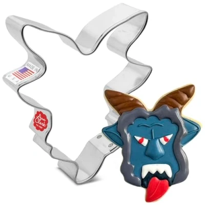 Image of Krampus Head Christmas Cookie Cutter, 3.6&quot; Made in USA by Ann Clark
