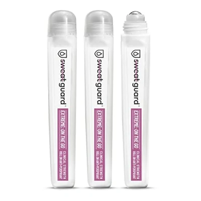 Image of Sweat GUARD® Extreme Antiperspirant, On The Go 3 x 10ml Roll On. Coconut Scented, Anti Deodorant For Underarm Controls Excessive Sweating &amp; Odour. Maximum Effect Hyperhidrosis Treatment.