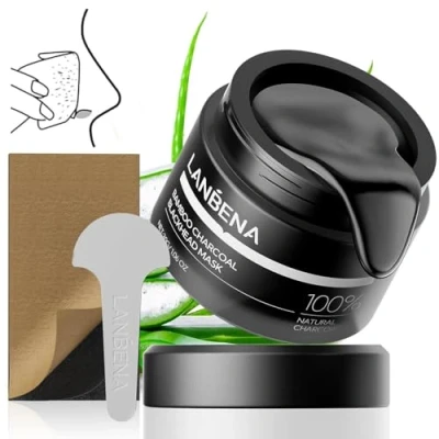 Image of LANBENA Blackhead Remover Nose Mask Pore Strip Black Exfoliating Acne Treatment Deep Cleansing Skin Care (Black)