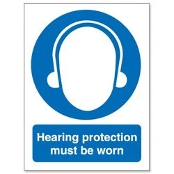 Image of Seco Hearing Protection Must Be Worn Sign, 150mm x 200mm 1mm Semi Rigid Plastic