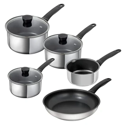 Image of Kuhn Rikon Classic 5 Piece Non Stick Mixed Cookware Set. 3 x Saucepans (16cm, 18cm &amp; 20cm), 1 Milk Pan (16cm) and Frying (24cm). Oven Safe to 220 Degrees Celsius. Designed in Switzerland