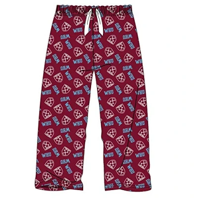 Image of Aykroyds Boys West Ham Football Club Burgundy Lounge Pants Pyjama Bottoms Pyjamas Age 9 10 Years