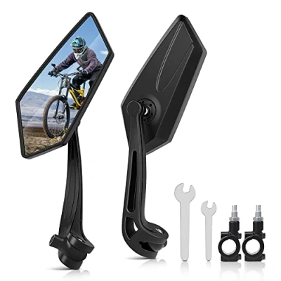 Image of MICTUNING Bike Mirror,Mirror for Scooter Bicycle Mirrors Handlebar 22 25mm Shockproof Mountain Road Motocycle