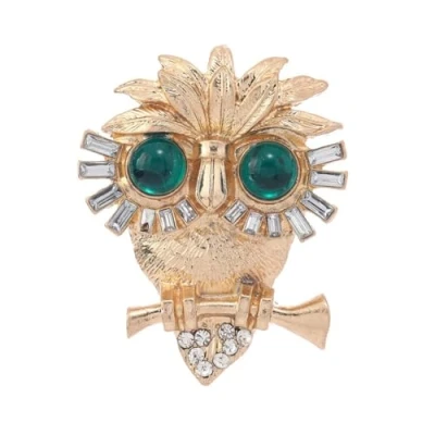 Image of Rhinestone Owl Brooch Cute Animal Lapel Pin Green Gemstone Alloy Badge Women&#039;s Vintage Elegant Bird Brooches Crystal Sitting Owls for Women Girls Gift