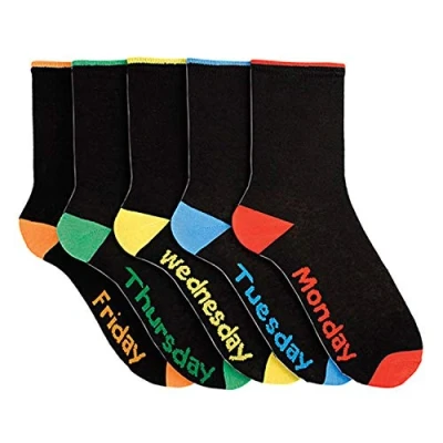 Image of ZodiaK Men&#039;s Day Of The Week 5 Packs Socks, Black, One Size