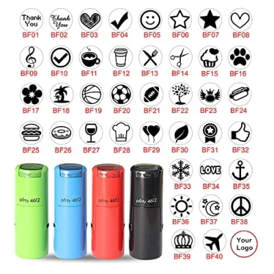 Image of iStampStore Custom Self Inking Loyalty Card Stamp, Small Logo Mini Stamp Logo, Coffee